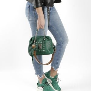 A.S.98 Emerald Green Leather Handbag